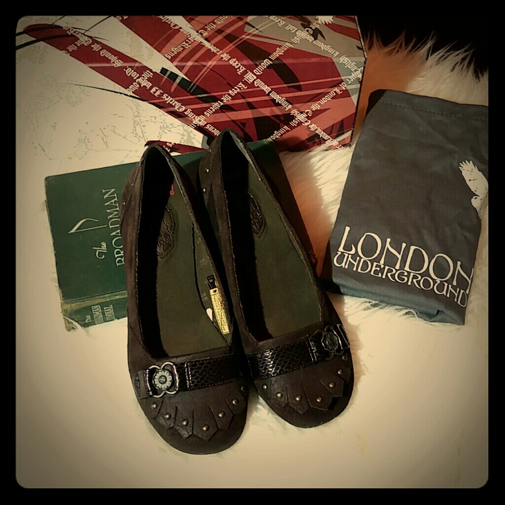 London Underground Barber Strap Brown Leather Heel